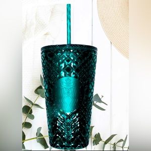 NEW Starbucks 2021 Holiday Christmas Jeweled Cold Tumbler Green Blue 16oz Grande